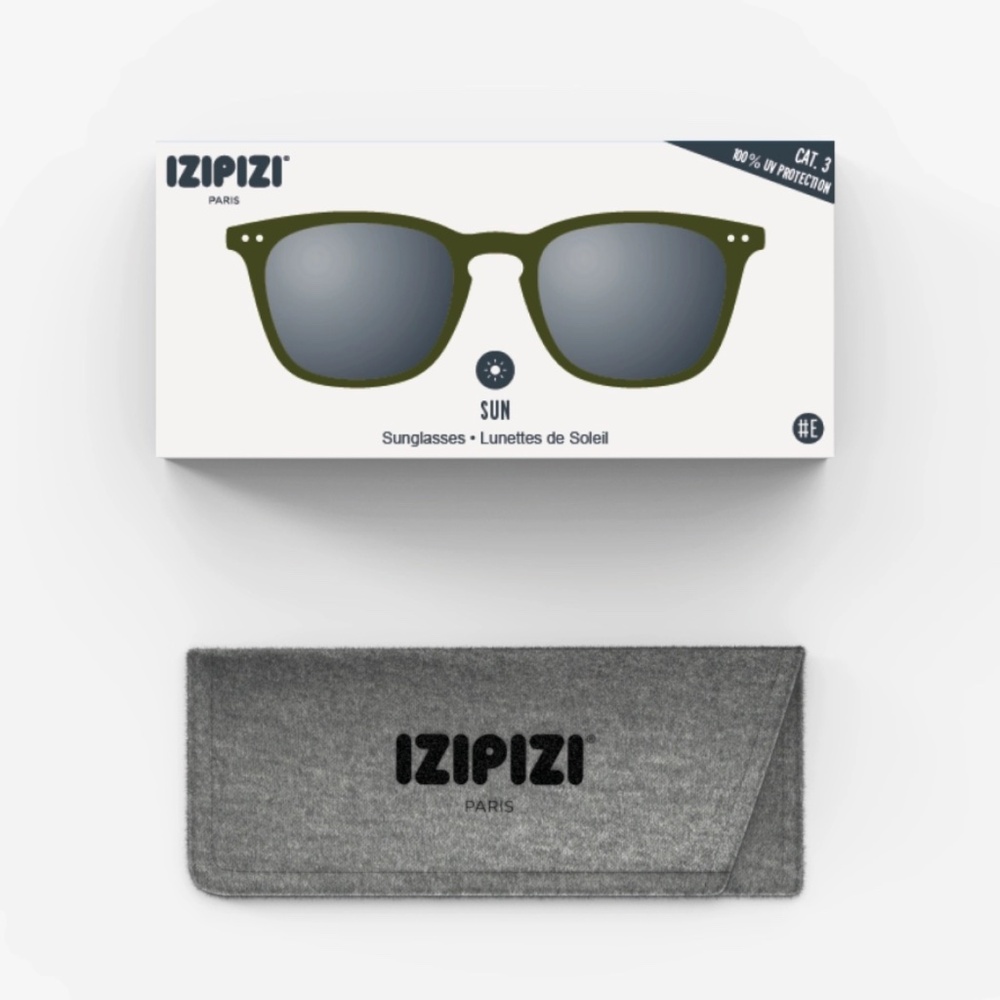 New IZIPIZI Sun Kaki Green  SUNGLASSES GREY LENS PARIS UNISEX